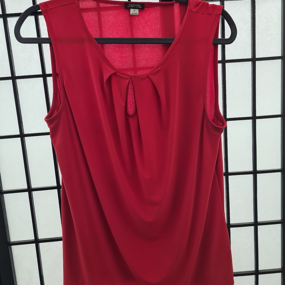 Tahari Arthur S. Livine Keyhole blouse